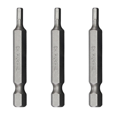 Vĩ 3 mũi vặn vít đầu lục giác Makita kích thước từ H3-H6 dài 50mm, đuôi lục giác 6.35mm ( 1/4 inch ) ( Cấp 2 sao )