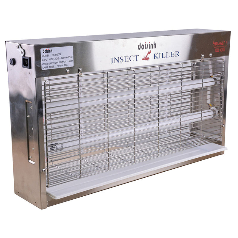 Đèn diệt côn trùng dùng lưới điện Đại Sinh DS-D202I công suất bóng 36W (18W x2), phạm vi sử dụng 100m², vỏ ngoài Inox 304