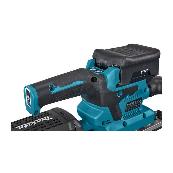 Máy chà nhám rung Makita DBO381 dùng Pin 18V LXT, kích thước đế 93 x 185mm, công nghệ AWS