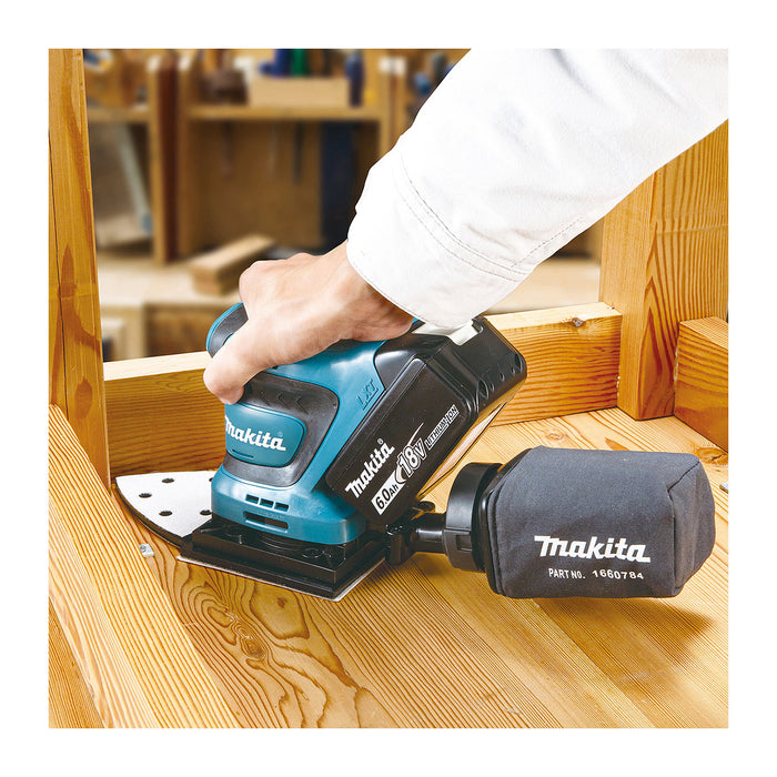 Máy chà nhám rung Makita DBO480 dùng Pin 18V LXT, kích thước đế 112 x 102mm