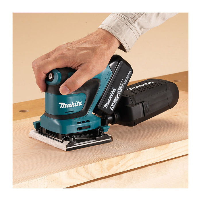 Máy chà nhám rung Makita DBO480 dùng Pin 18V LXT, kích thước đế 112 x 102mm