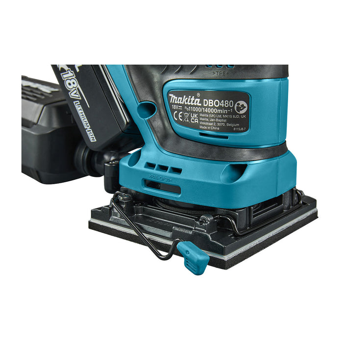 Máy chà nhám rung Makita DBO480 dùng Pin 18V LXT, kích thước đế 112 x 102mm