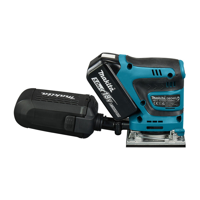 Máy chà nhám rung Makita DBO482 dùng Pin 18V LXT, kích thước đế 112 x 102mm