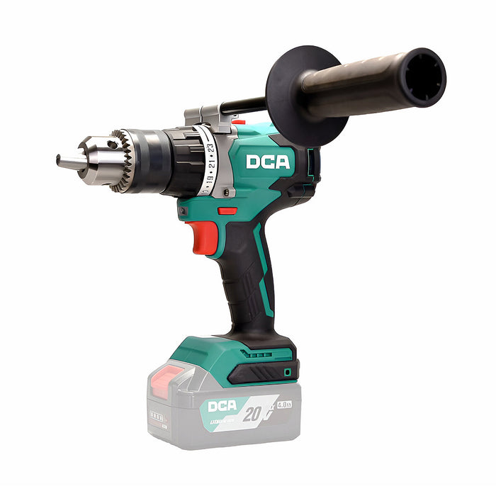 Máy khoan pin 20V Max DCA ADJZ02-16, đầu khoan 16mm, động cơ không chổi than, mô men xoắn tối đa 120N/m