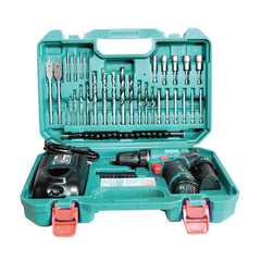 DCA ADJZ23-10TK: Bộ Máy Khoan gồm Thân máy + 2 Pin 12V 2.0Ah + Sạc + bộ đồ nghề