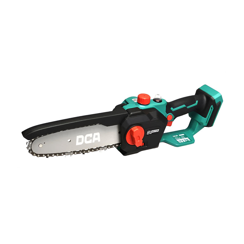 Máy cưa xích mini Pin 20V DCA ADML20081, lam xích dài 200mm, động cơ không chổi than