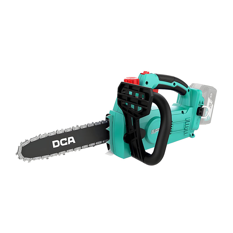 Máy cưa xích pin 20V DCA ADML250, chiều dài lam xích 250mm, động cơ không chổi than