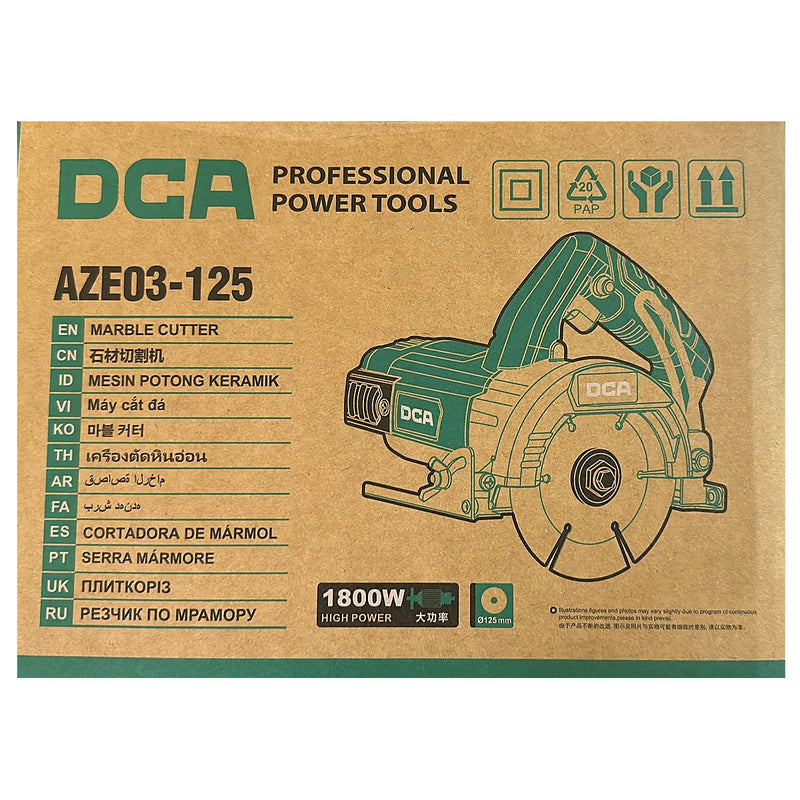 Máy cắt gạch đá DCA AZE03-125 công suất 1,800W, đường kính lưỡi 125mm