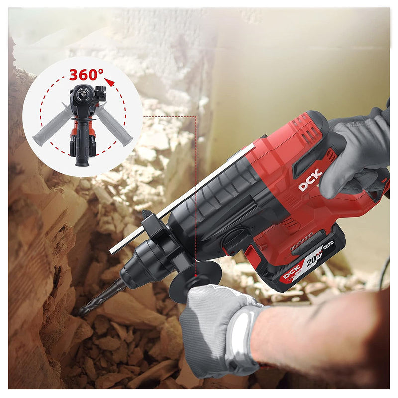 Máy khoan bê tông 3 chức năng DCK KDZC04-24 dùng Pin 20V, đuôi gài SDS-Plus
