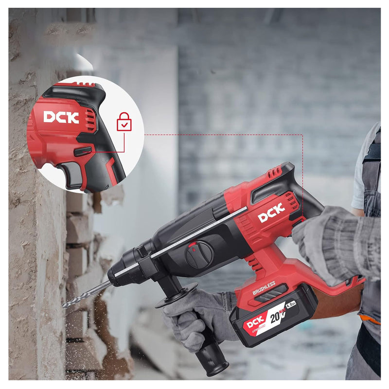 Máy khoan bê tông 3 chức năng DCK KDZC04-24 dùng Pin 20V, đuôi gài SDS-Plus