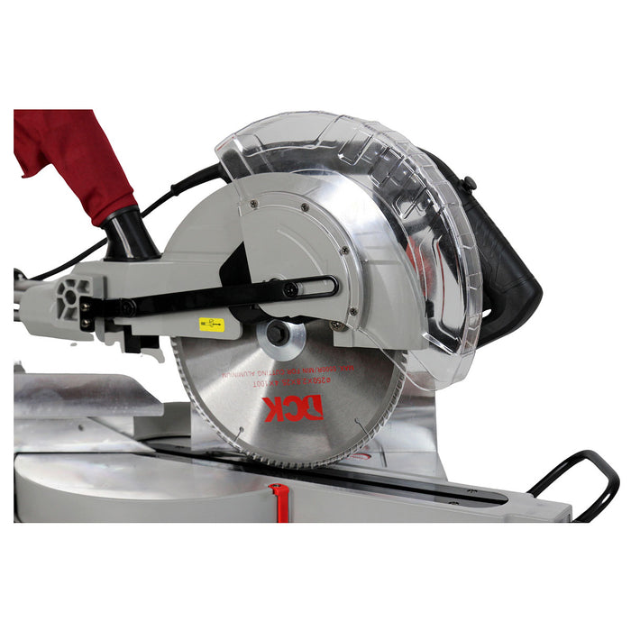 Máy cưa đa góc trượt DCK KJX06-255 công suất 1,650W, đường kính lưỡi 255mm