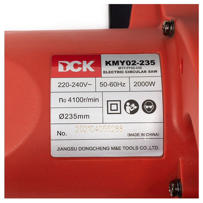 Máy cưa đĩa DCK KMY02-235 công suất 2,000W, đường kính lưỡi 235mm