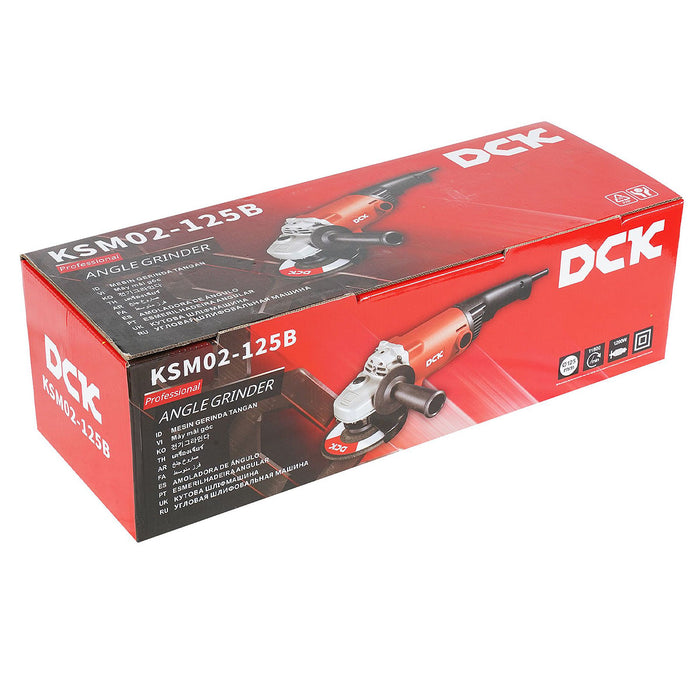 Máy mài góc DCK KSM02-125B công suất 1,200W, đường kính lưỡi 125mm, công tắc bóp