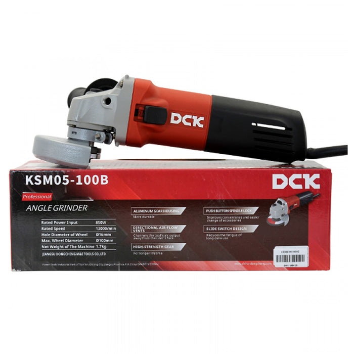 Máy mài góc DCK KSM05-100B công suất 850W, đường kính lưỡi 100mm, công tắc trượt
