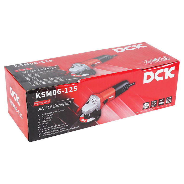 Máy mài góc dáng Slim DCK KSM06-125 công suất 850W, đường kính lưỡi 125mm, công tắc trượt