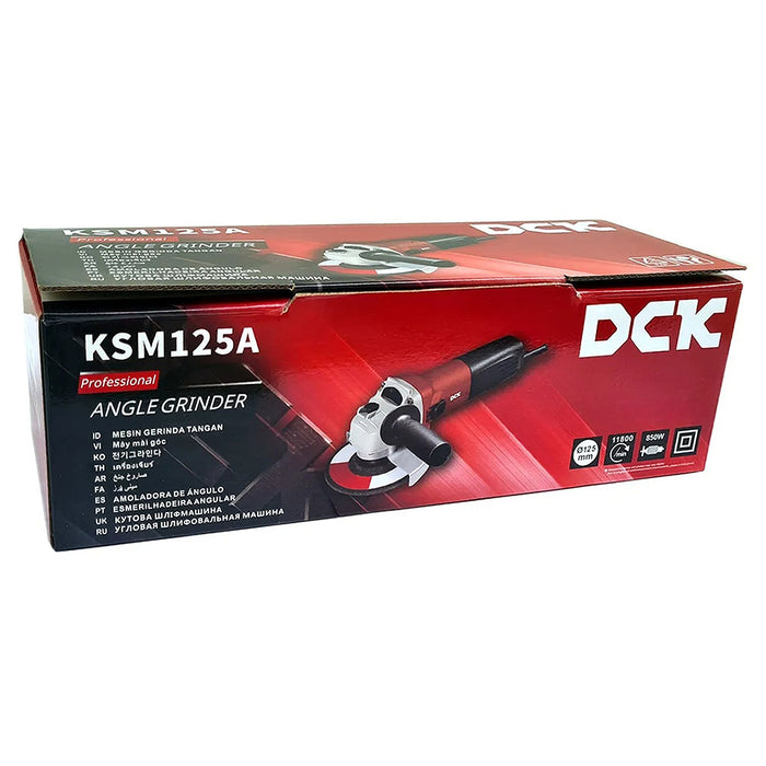 Máy mài góc DCK KSM125A công suất 850W, đường kính lưỡi 125mm, công tắc trượt
