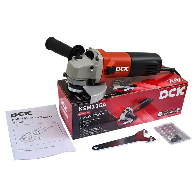 Máy mài góc DCK KSM125A công suất 850W, đường kính lưỡi 125mm, công tắc trượt