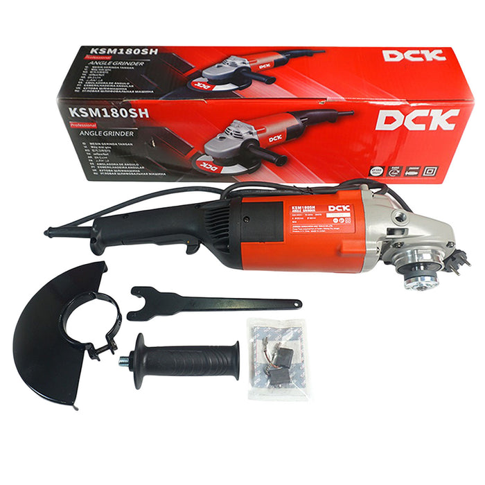 Máy mài góc DCK KSM180SH công suất 2,600W, đường kính lưỡi 180mm, công tắc bóp, khởi động mềm