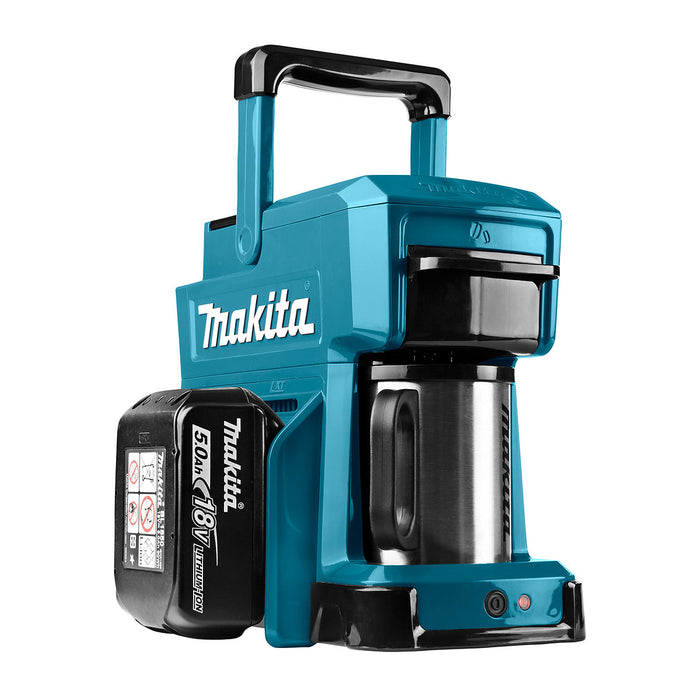 Máy pha cà phê Makita DCM501 dùng pin 18V LXT, 14.4V, 12Vmax CXT, dung tích 240mL