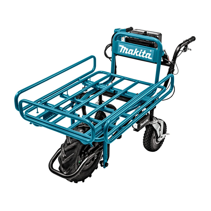 Xe vận chuyển hàng hóa Makita DCU180 dùng Pin 18V x2 LXT, dạng xe 3 bánh, tải trọng 130kg