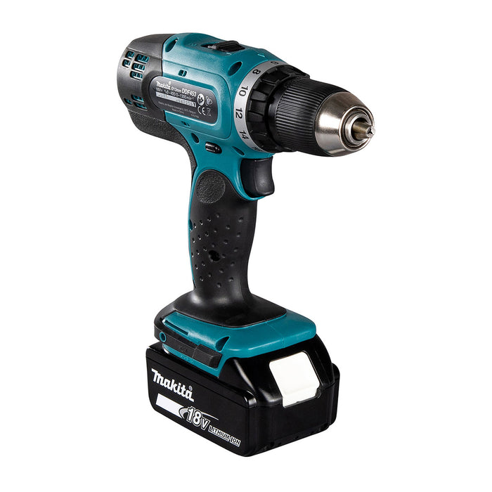 Máy khoan gỗ thép Makita DDF453 dùng Pin 18V LXT đầu kẹp 13mm