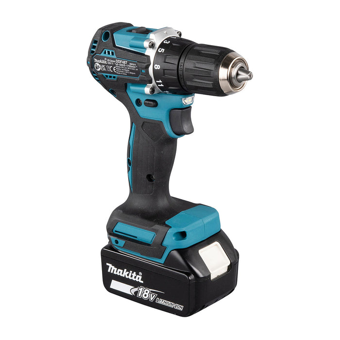 Máy khoan gỗ thép Makita DDF487 dùng Pin 18V LXT đâu kẹp 13mm