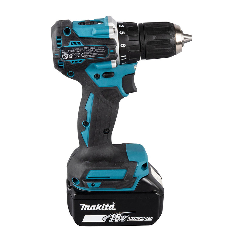 Máy khoan gỗ thép Makita DDF487 dùng Pin 18V LXT đâu kẹp 13mm