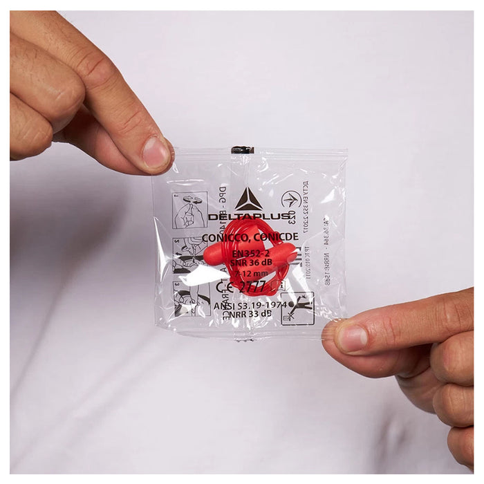 Nút bịt tai chống ồn, loại có dây đeo Delta Plus CONICCO200 chất liệu Foam mềm