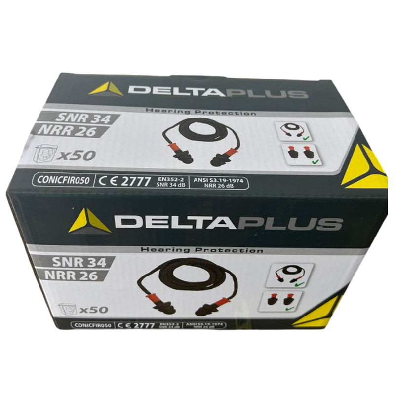 Nút bịt tai chống ồn có dây đeo kèm hộp nhựa Delta Plus CONICFIR050 chất liệu cao su nhiệt dẻo TPR