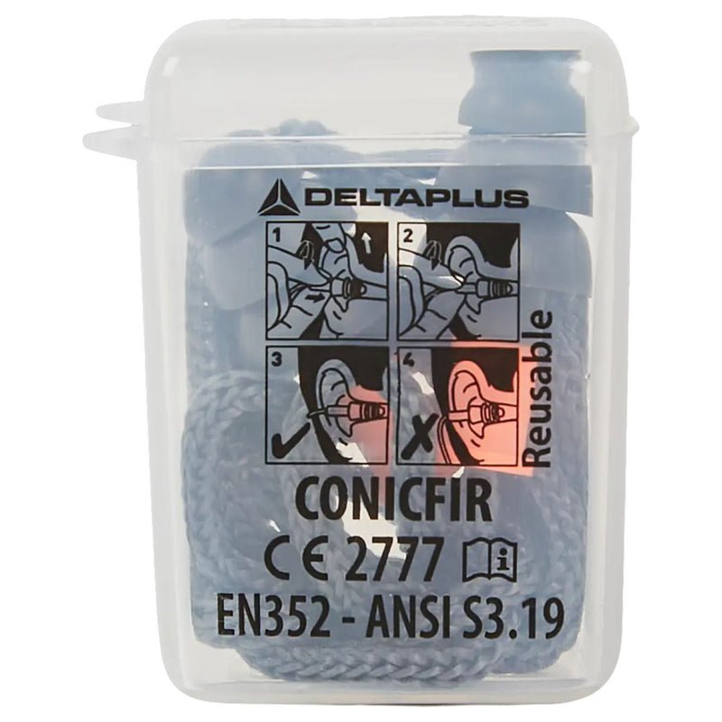 Nút bịt tai chống ồn có dây đeo kèm hộp nhựa Delta Plus CONICFIR050 chất liệu cao su nhiệt dẻo TPR