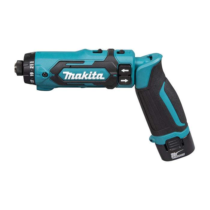 Máy khoan gỗ thép dạng gập Makita DF012D dùng Pin 7.2V, đuôi lục giác 6.35mm ( 1/4 inch )