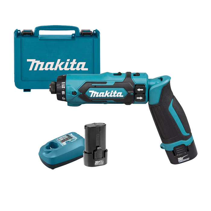 Máy khoan gỗ thép dạng gập Makita DF012D dùng Pin 7.2V, đuôi lục giác 6.35mm ( 1/4 inch )