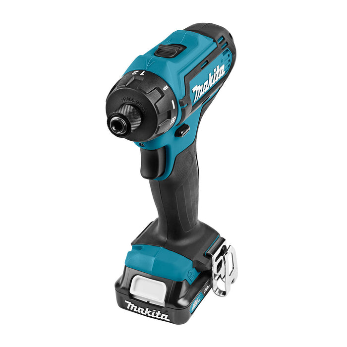 Máy khoan gỗ thép Makita DF031D dùng Pin 12Vmax CXT, đuôi lục giác 6.35mm ( 1/4 inch )