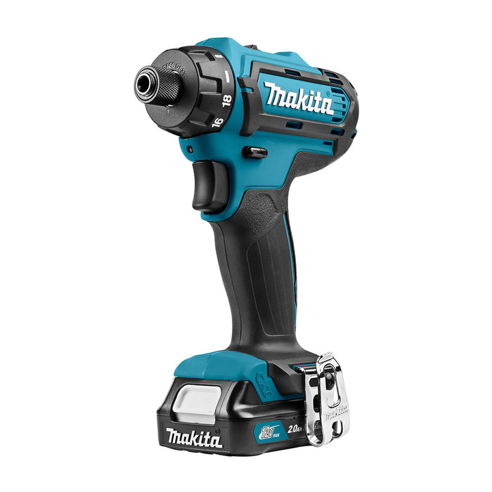 Máy khoan gỗ thép Makita DF031D dùng Pin 12Vmax CXT, đuôi lục giác 6.35mm ( 1/4 inch )