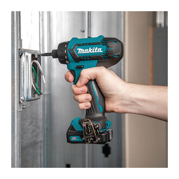 Máy khoan gỗ thép Makita DF033D dùng Pin 12Vmax CXT, đuôi lục giác 6.35mm ( 1/4 inch )