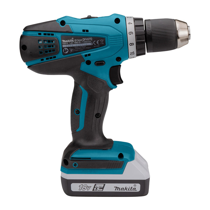 Máy khoan gỗ thép Makita DF457D dùng Pin 18V ( dòng G tiết kiệm ) đầu kẹp 13mm