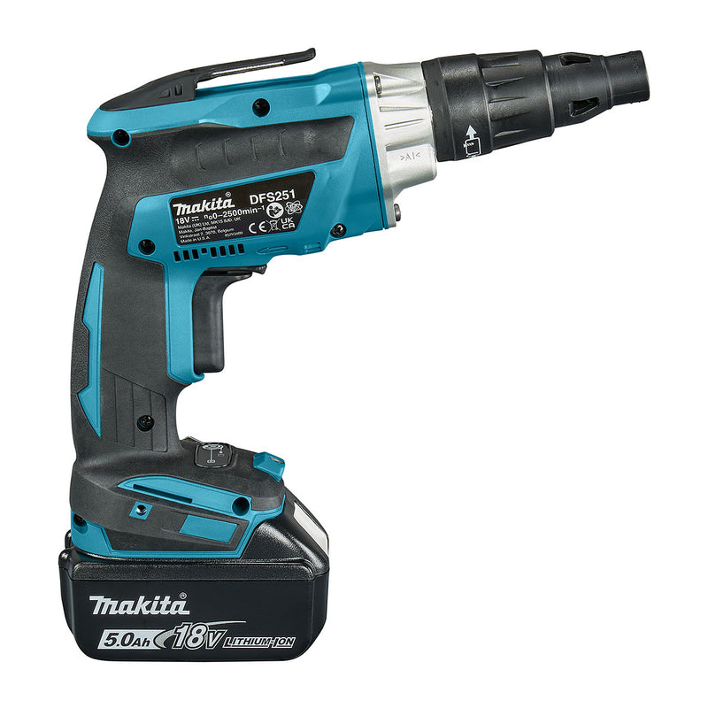 Máy vặn vít thạch cao Makita DFS251 dùng Pin 18V LXT, đuôi lục giác 6.35mm (1/4 inch)