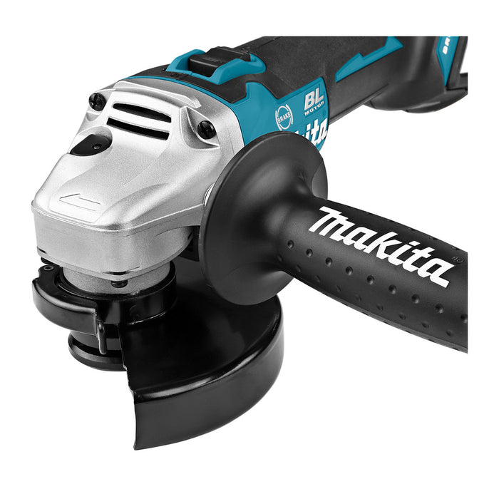 Máy mài góc Makita DGA406 dùng pin 18V LXT, đường kính lưỡi 100mm, công tắc trượt, công nghệ ADT, AFT