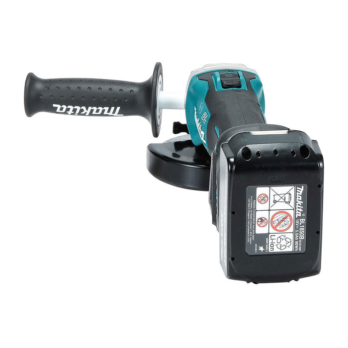 Máy mài góc Makita DGA413 dùng pin 18V LXT, đường kính lưỡi 100mm, công tắc trượt, công nghệ ADT, AFT