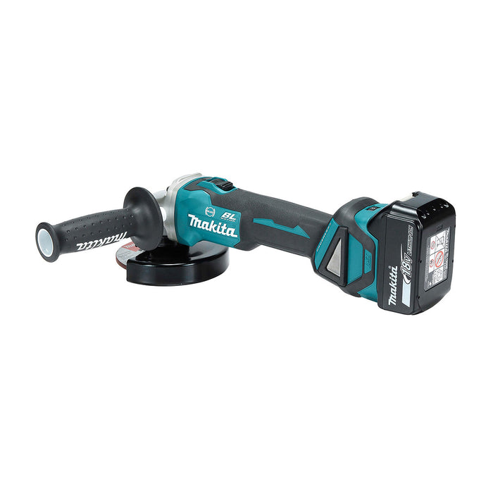 Máy mài góc Makita DGA413 dùng pin 18V LXT, đường kính lưỡi 100mm, công tắc trượt, công nghệ ADT, AFT