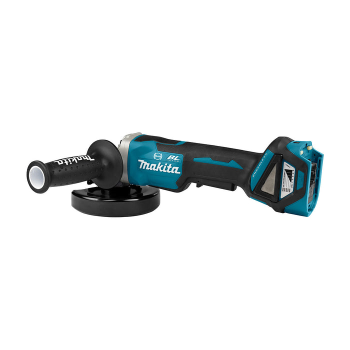 Máy mài góc Makita DGA418 dùng pin 18V LXT, đường kính lưỡi 100mm, công tắc bóp, công nghệ ADT, AFT, AWS