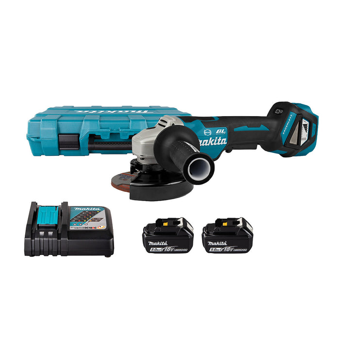 Máy mài góc Makita DGA418 dùng pin 18V LXT, đường kính lưỡi 100mm, công tắc bóp, công nghệ ADT, AFT, AWS