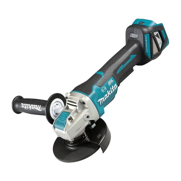 Máy mài góc Makita DGA419, dùng pin 18V LXT đường kính lưỡi 100mm, công tắc bóp, công nghệ tháo lưỡi nhanh X-Lock, ADT, AFT