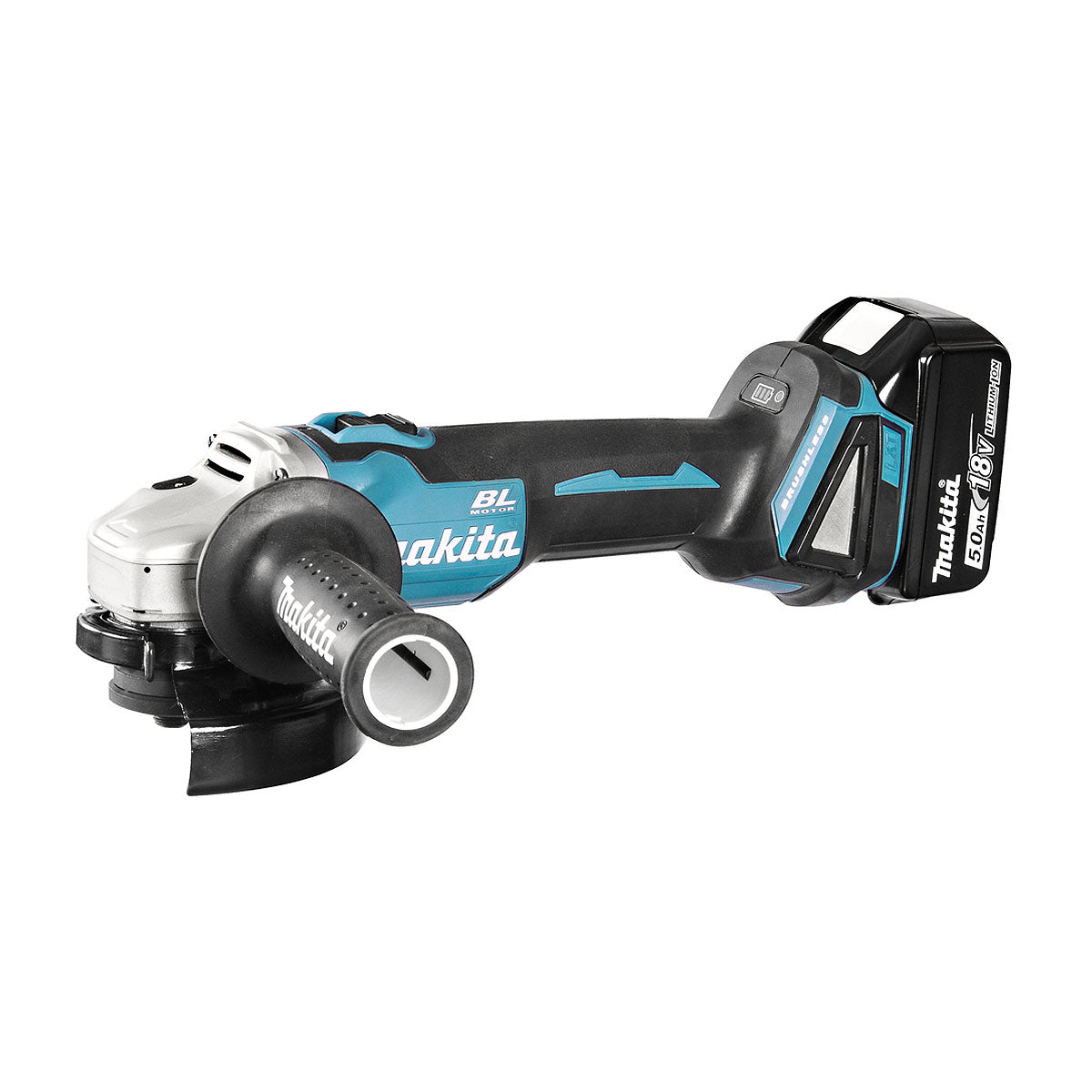 Máy mài góc Makita DGA506 dùng pin 18V LXT, đường kính lưỡi 125mm, công tắc trượt, công nghệ ADT, AFT