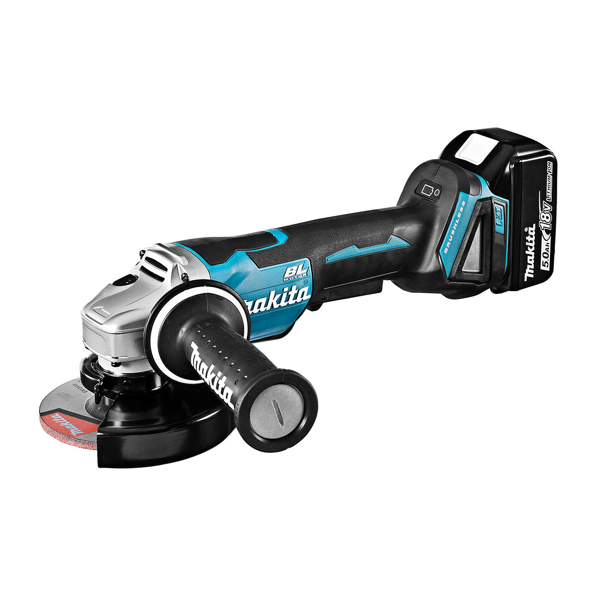 Máy mài góc Makita DGA508 dùng pin 18V LXT, đường kính lưỡi 125mm, công tắc bóp, công nghệ ADT, AFT