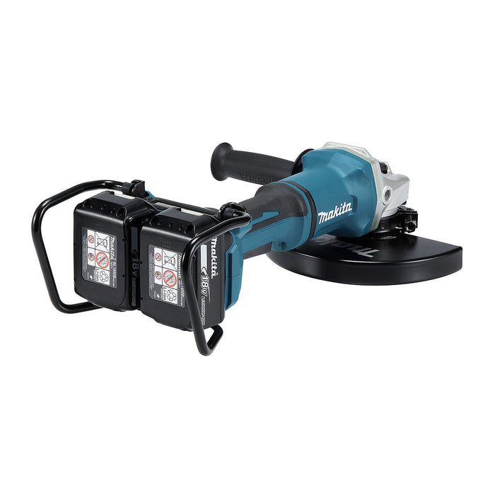 Máy mài góc Makita DGA900 dùng pin 18V x2, đường kính lưỡi 230mm, công tắc bóp, công nghệ ADT, AFT