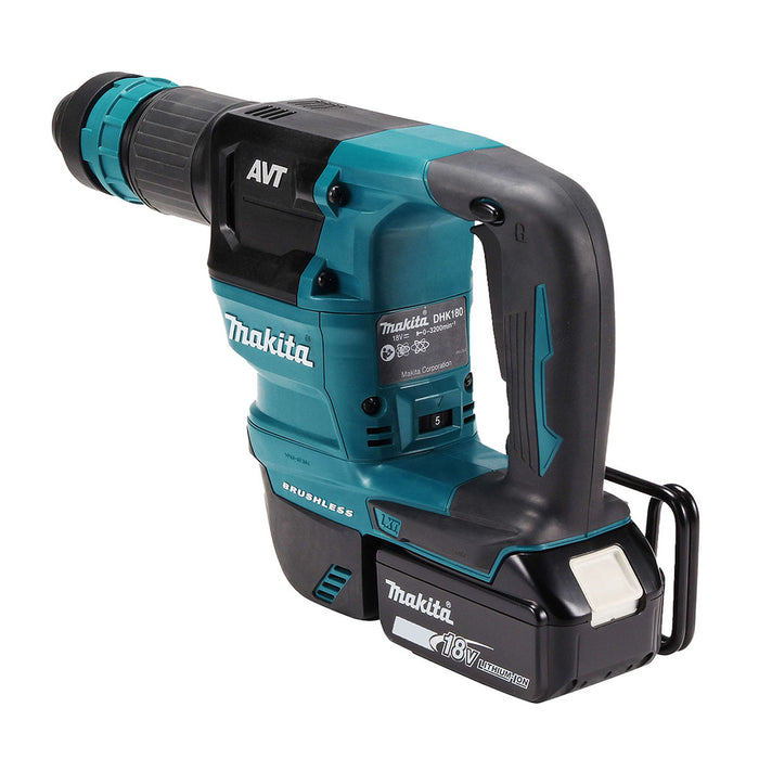 Máy đục bê tông Makita DHK180 dùng Pin 18V LXT đuôi gài SDS-Plus, công nghệ AVT