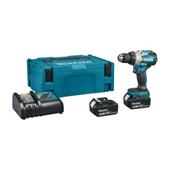 DHP489RTJ: Thân máy + 2 pin 5.0Ah (BL1850B) + sạc nhanh (DC18RC) + thùng Makpac số 2 (821550-0)