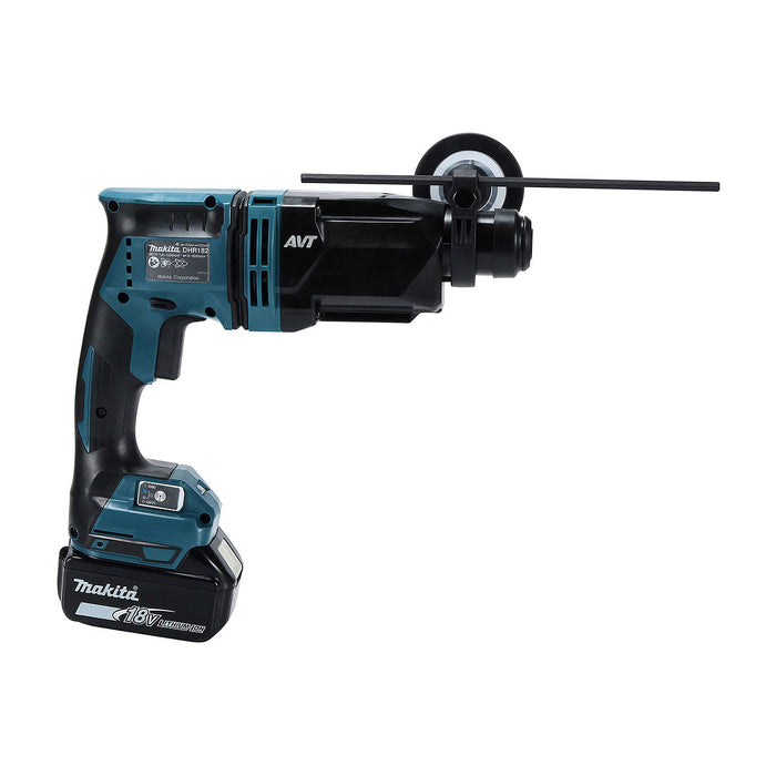 Máy khoan bê tông 3 chức năng Makita DHR182 dùng Pin 18V LXT, khả năng khoan 18mm đuôi gài SDS-Plus, công nghệ AVT, AWS