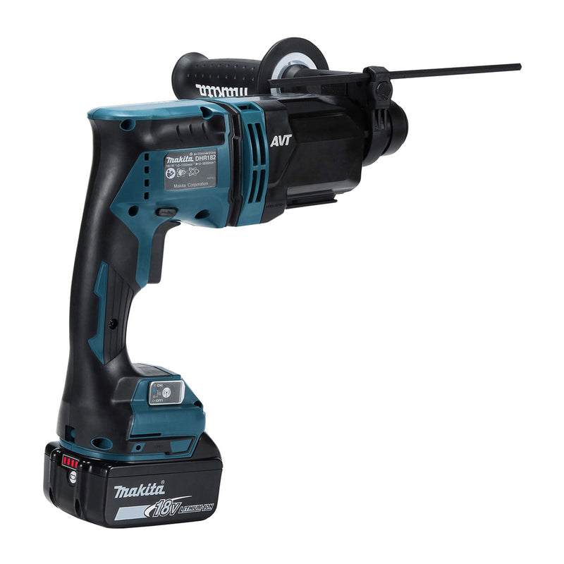 Máy khoan bê tông 3 chức năng Makita DHR182 dùng Pin 18V LXT, khả năng khoan 18mm đuôi gài SDS-Plus, công nghệ AVT, AWS